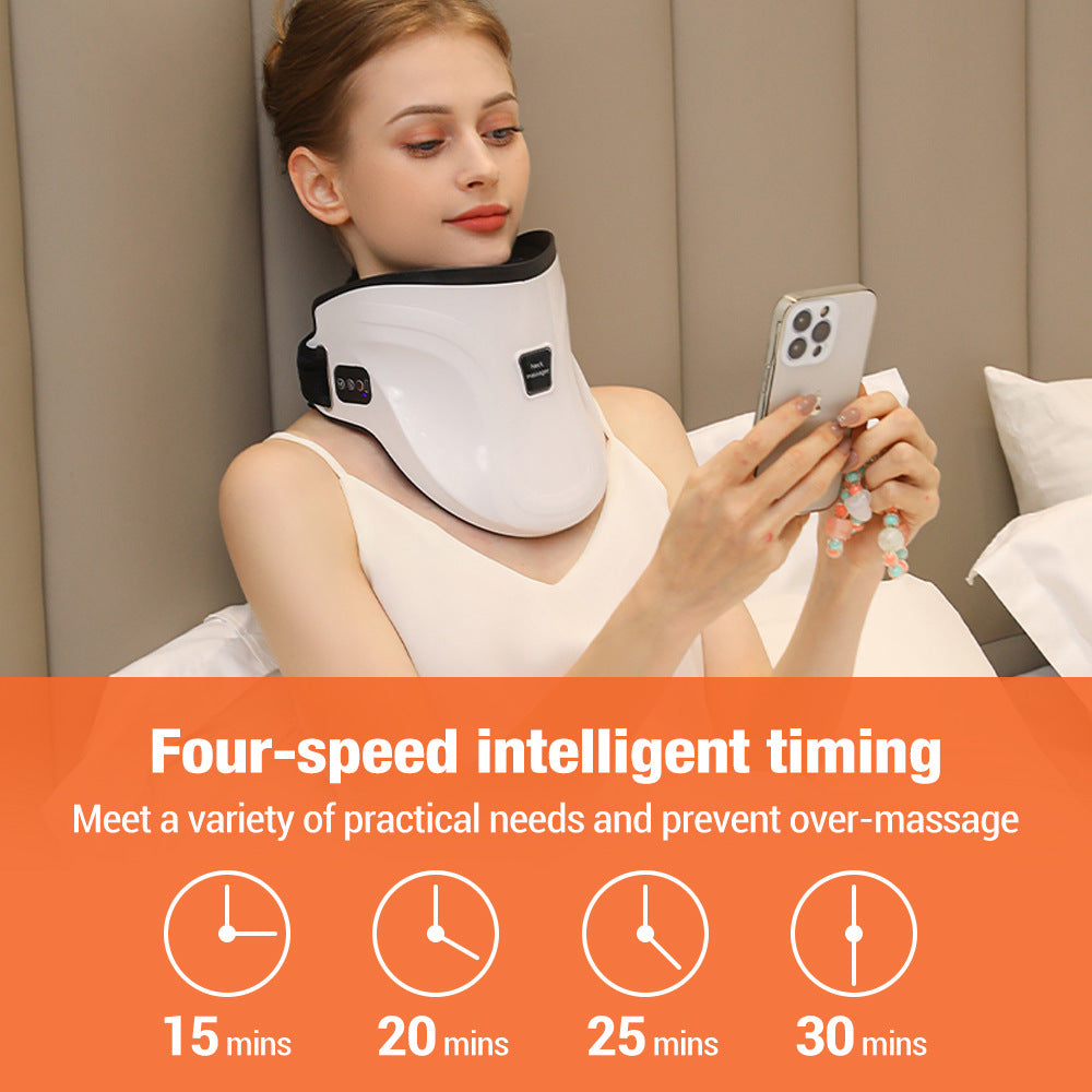 Heated Neck Traction Massager - Air Pressure Cervical Stretcher with Kneading