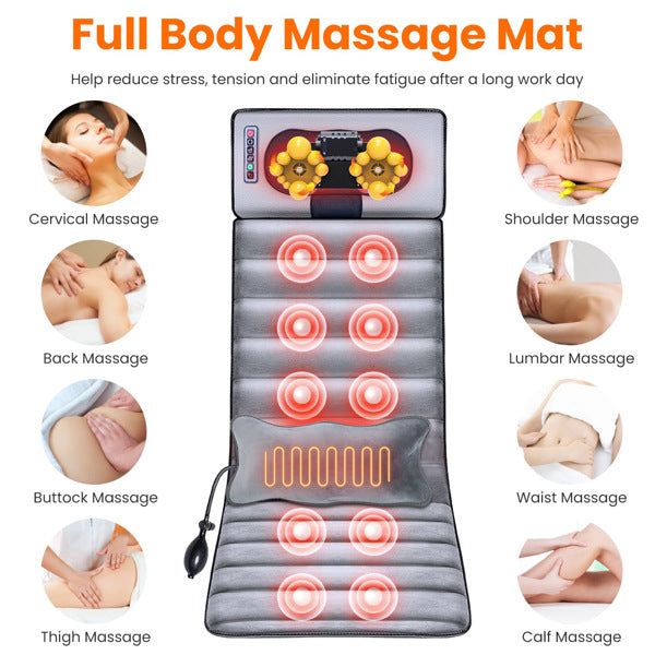 Full Body Massage Seat Cushion with Heat & Neck Pillow - Back, Neck & Hip Massager