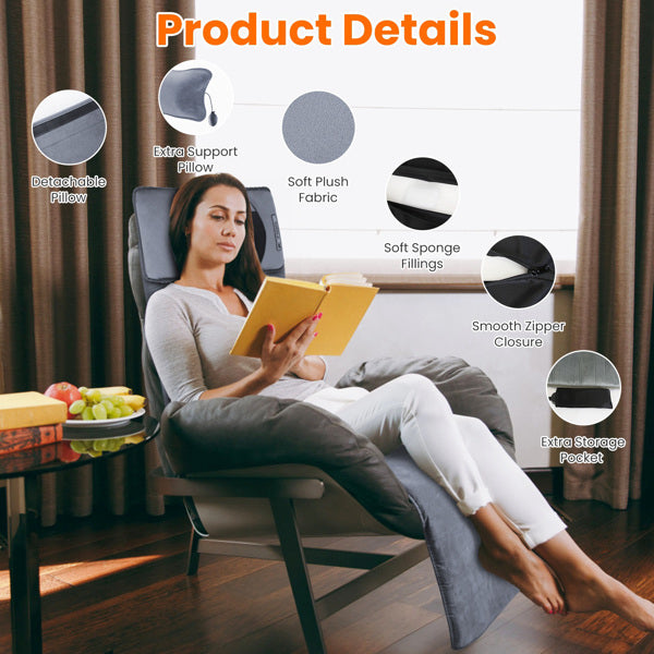 Full Body Massage Seat Cushion with Heat & Neck Pillow - Back, Neck & Hip Massager