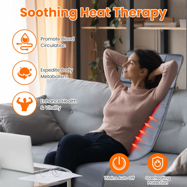 Full Body Massage Seat Cushion with Heat & Neck Pillow - Back, Neck & Hip Massager