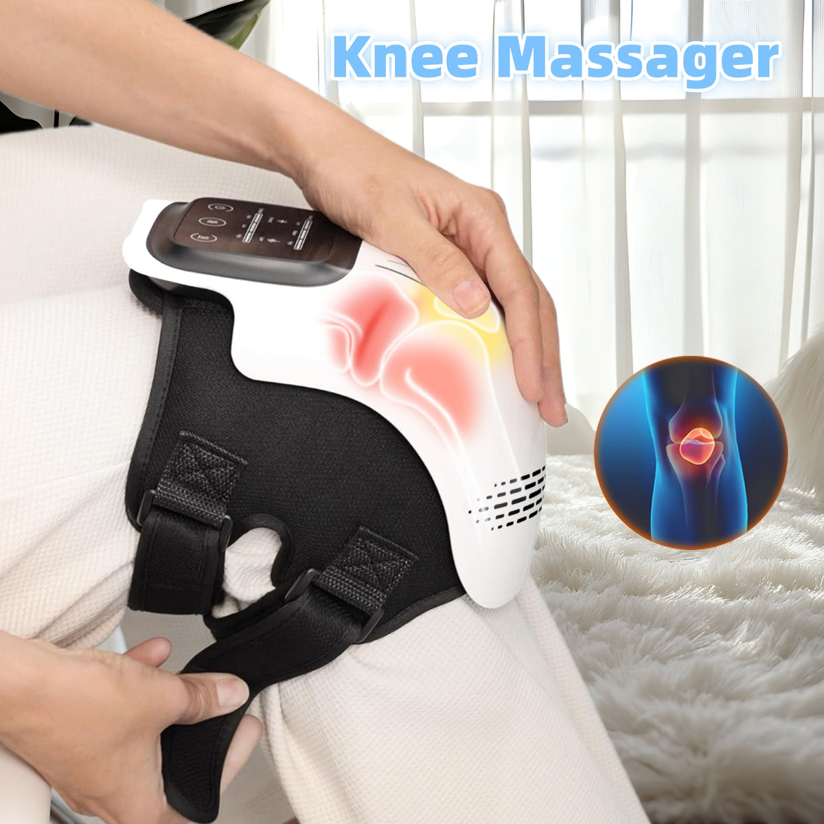 Kneading Heated Knee Massager - Rechargeable Infrared & Vibration Knee Therapy