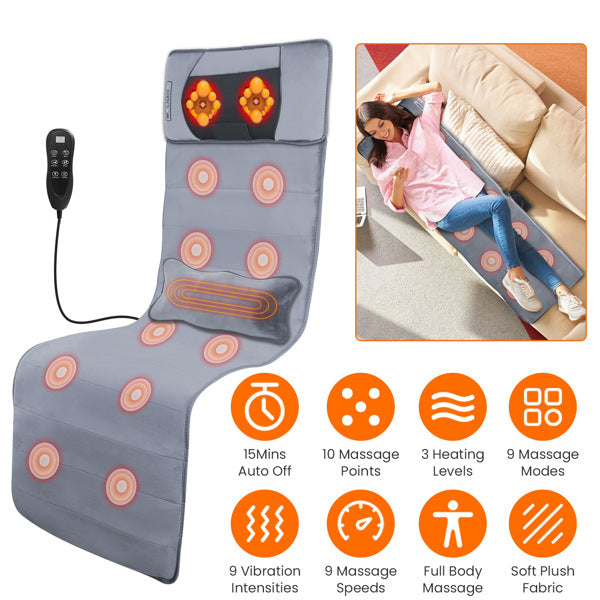 Full Body Massage Seat Cushion with Heat & Neck Pillow - Back, Neck & Hip Massager