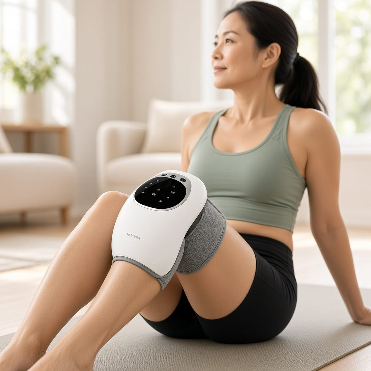4-in-1 Smart Knee Massager with Heat, Vibration & Red Light Therapy - Cordless