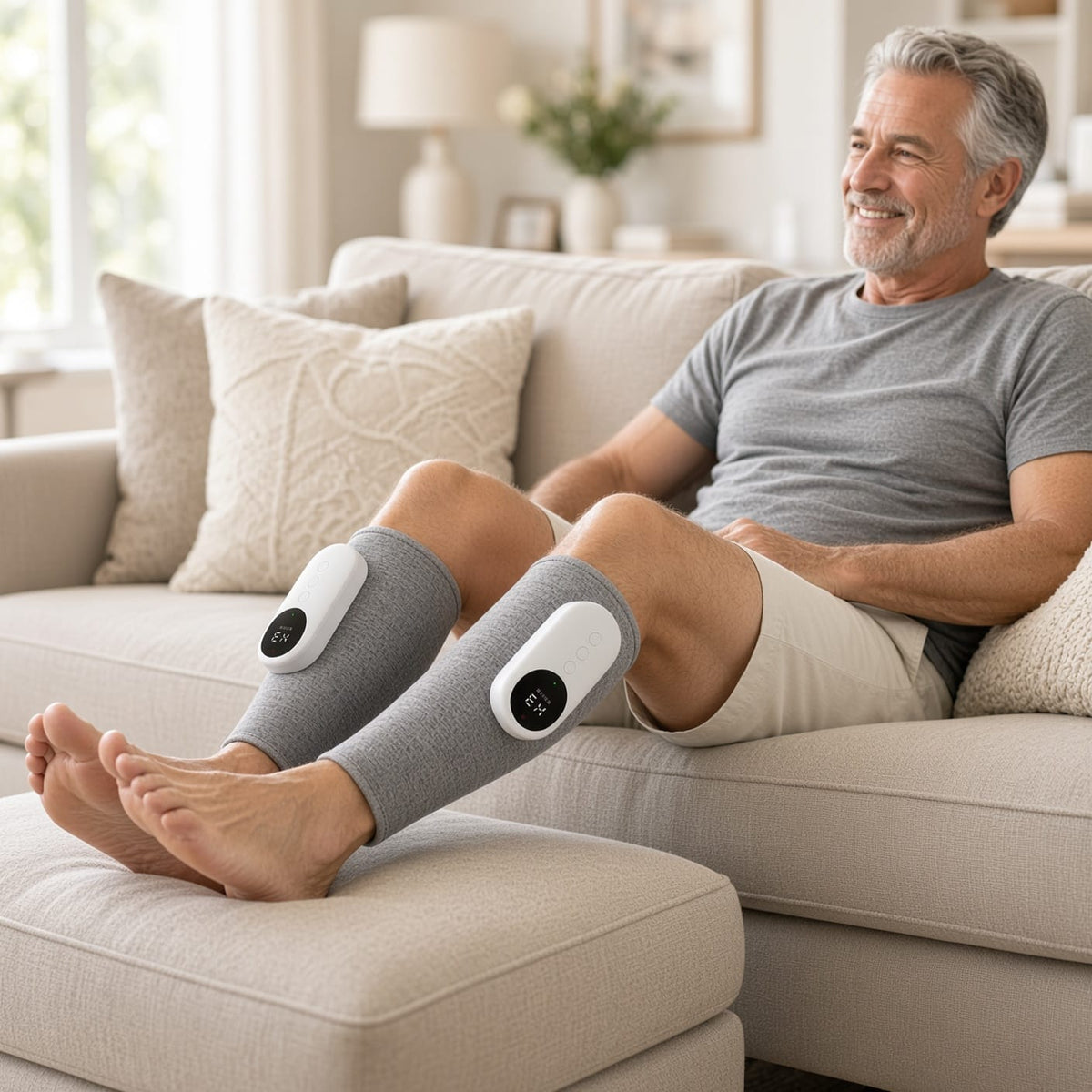 Air Compression Leg & Calf Massager with Heat - Circulation & Muscle Relief Wraps