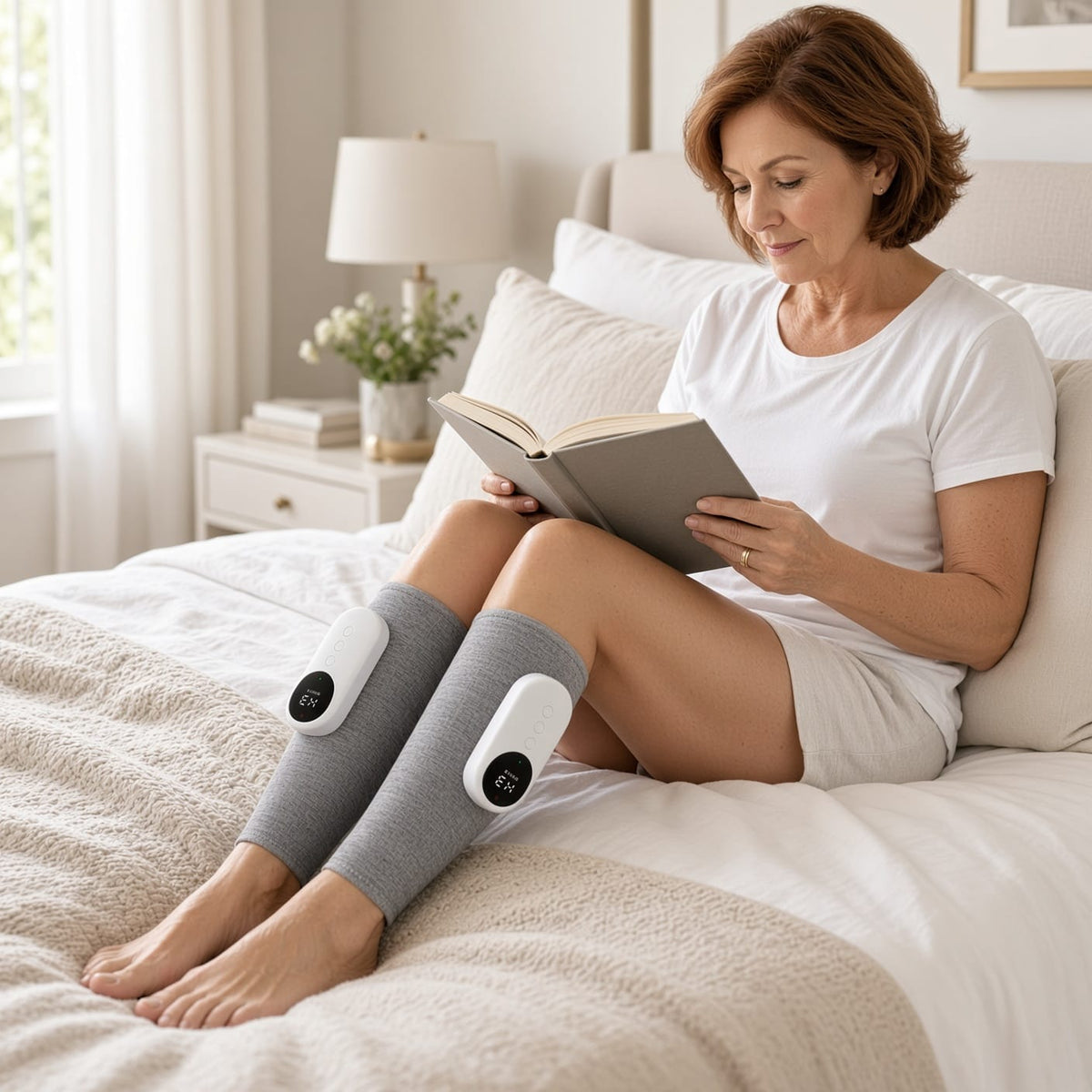 Air Compression Leg & Calf Massager with Heat - Circulation & Muscle Relief Wraps