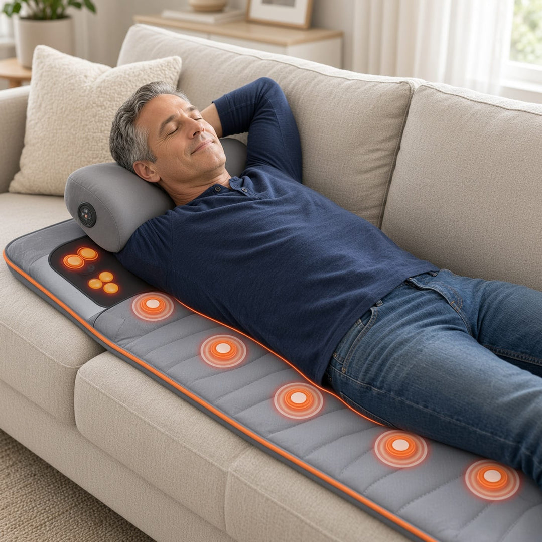 Full Body Massage Seat Cushion with Heat & Neck Pillow - Back, Neck & Hip Massager