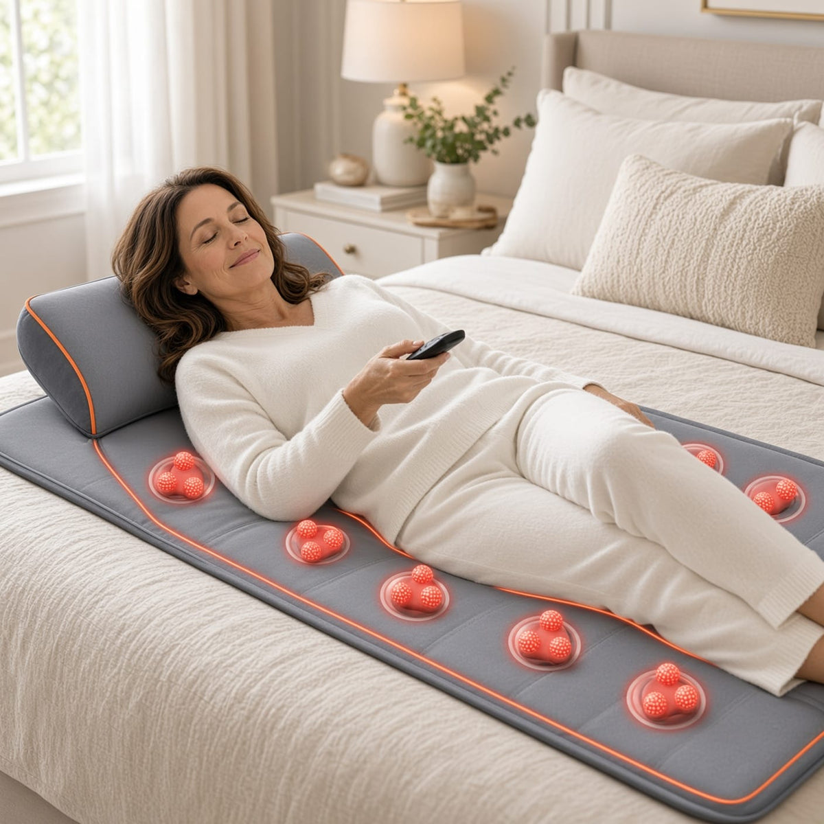 Full Body Massage Seat Cushion with Heat & Neck Pillow - Back, Neck & Hip Massager