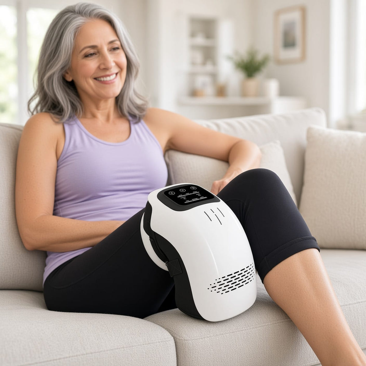 Kneading Heated Knee Massager - Rechargeable Infrared & Vibration Knee Therapy
