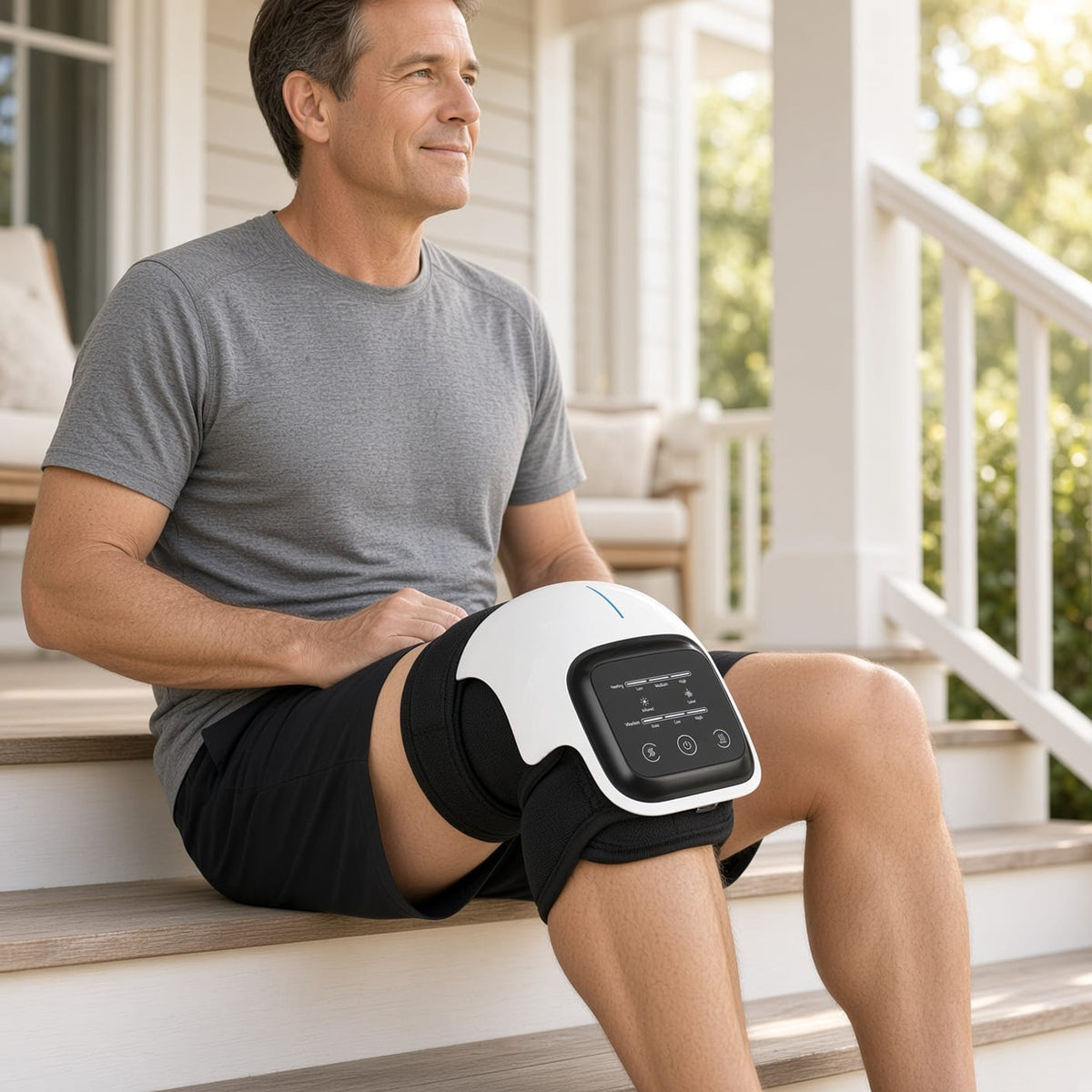 Knee Massager with Heat & Dual Red Light Therapy - Adjustable Cordless Wrap