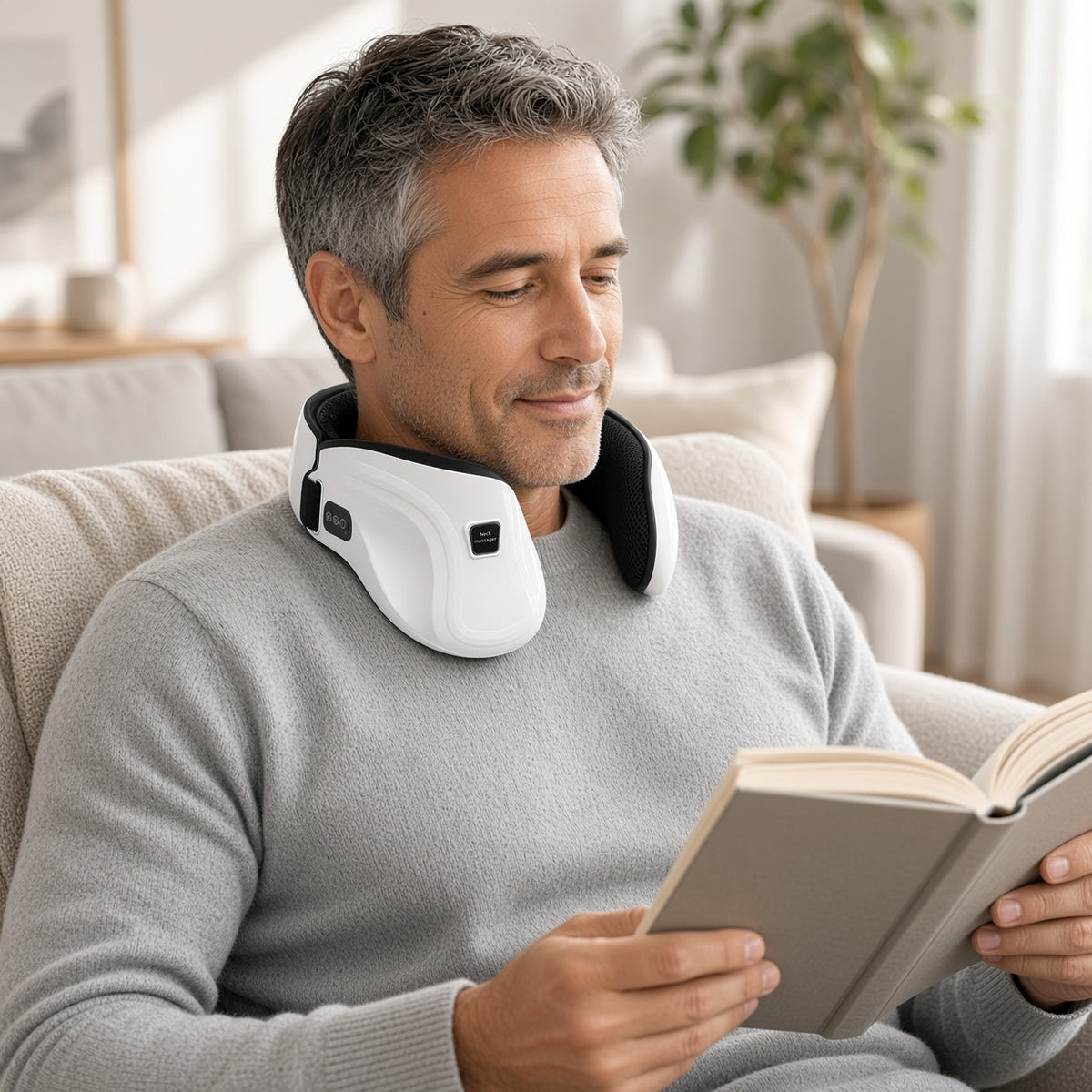 Heated Neck Traction Massager - Air Pressure Cervical Stretcher with Kneading